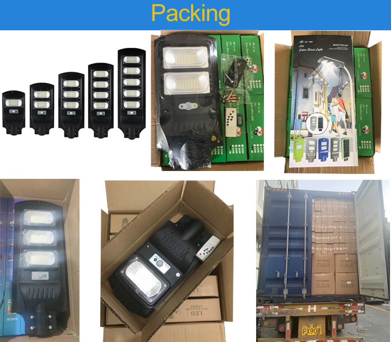 Emballage de lampadaire solaire int&eacute;gr&eacute;