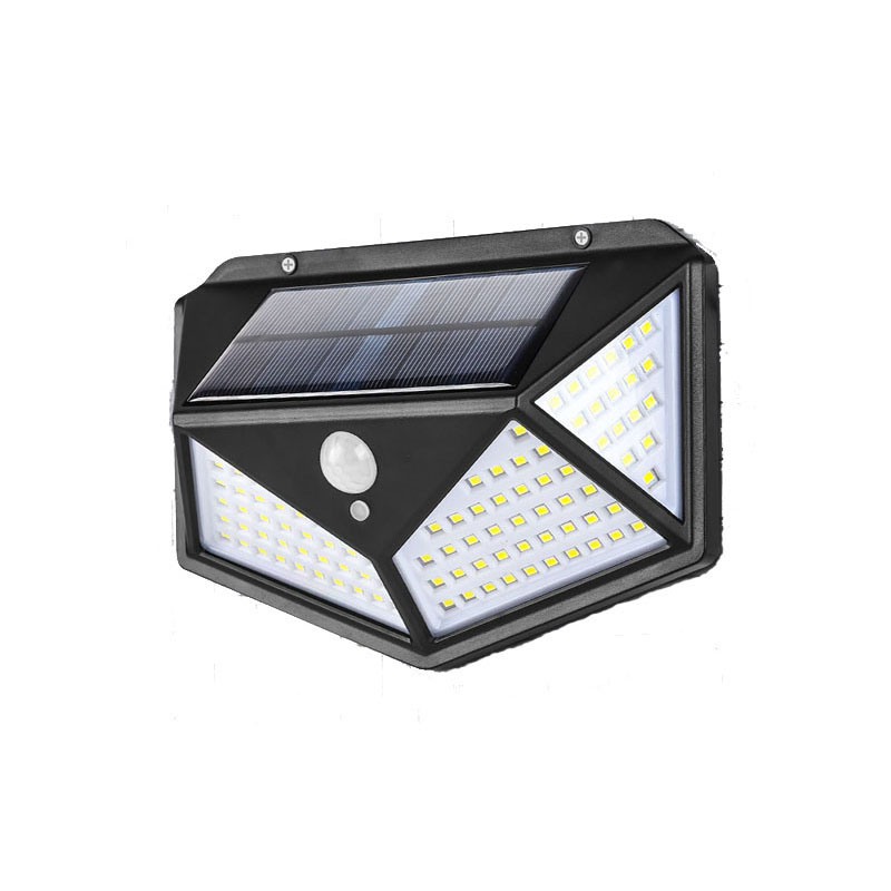 Applique murale solaire LED avec capteur de mouvement, 100 LED, 3 Modes d'éclairage, charge solaire, étanche 