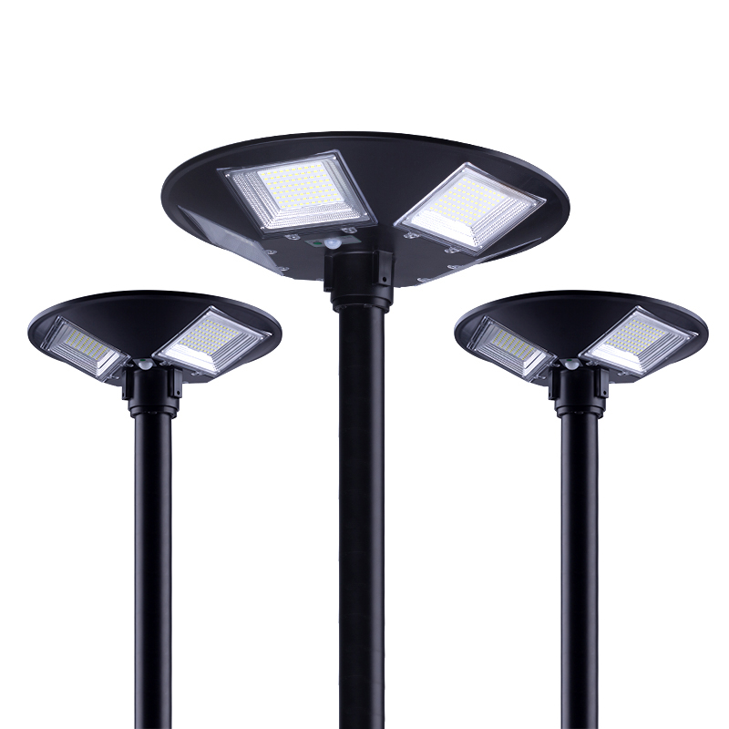 Lampadaire solaire LED rond UFO, capteur solaire, lumière de jardin