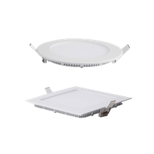 Panneau lumineux LED mince encastré carré rond