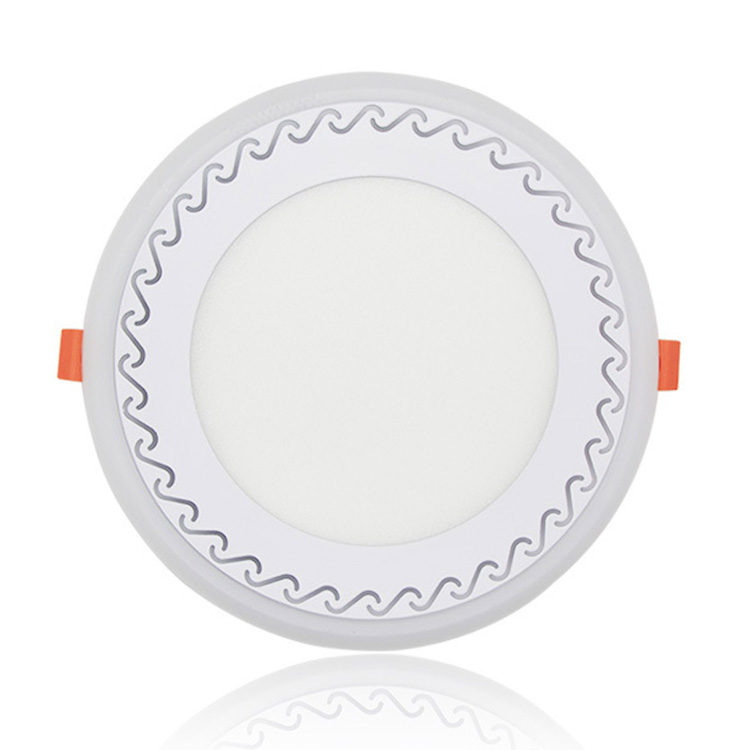 6 + 3W Panneau lumineux LED rond mince encastré à double couleur